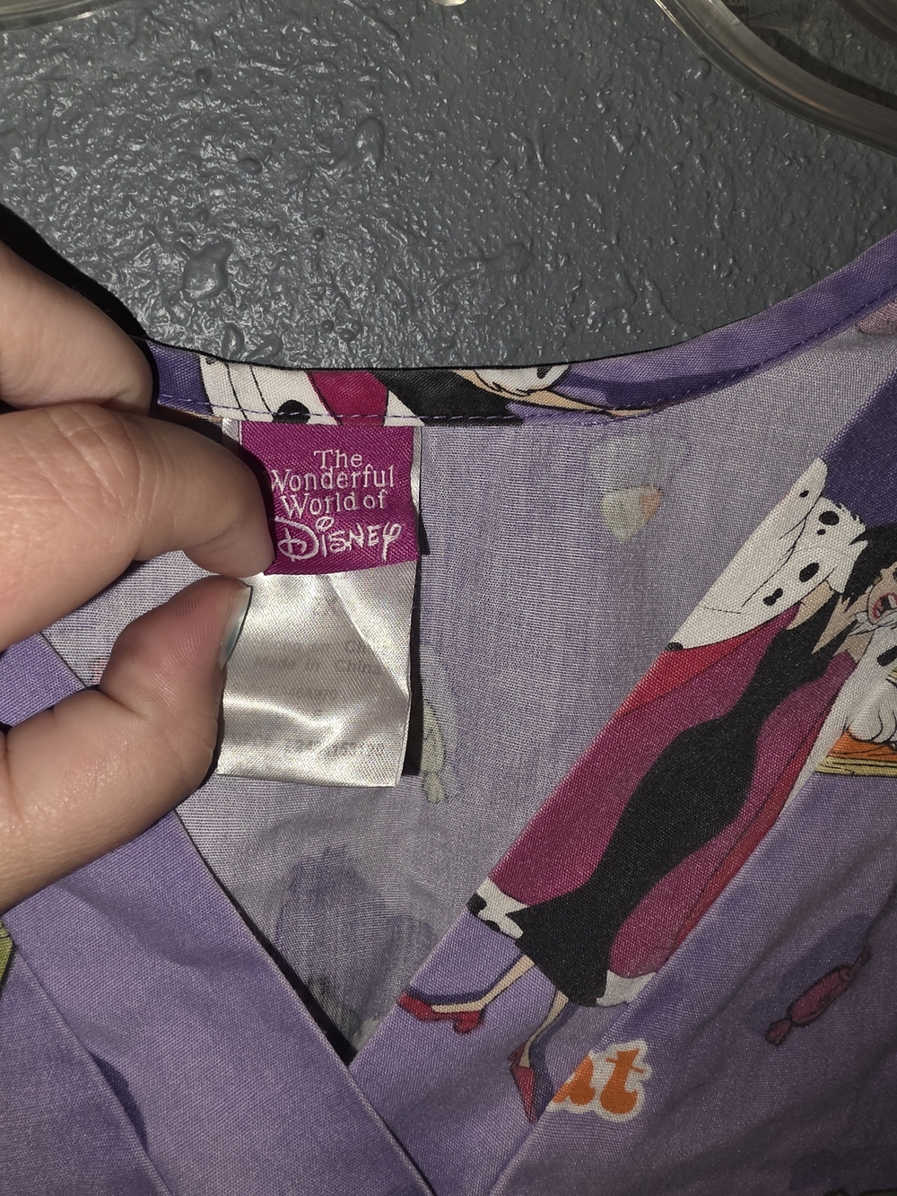 Disney Purple Halloween Print Scrub Top - Picture 3 of 4